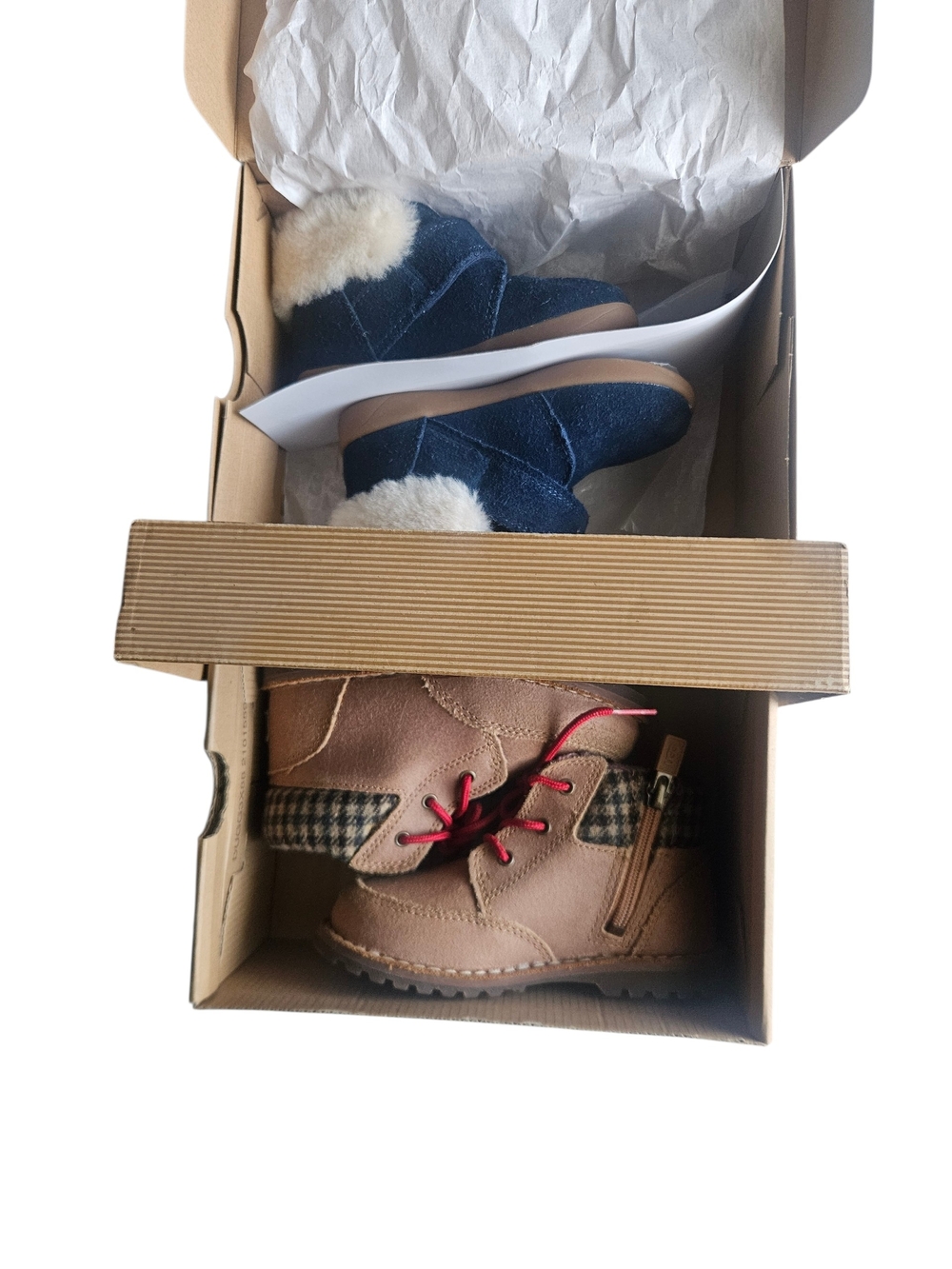 UGG Toddlers' Navy Faux-Fur Lined Boots and Brown Lace-Up Ankle Boots